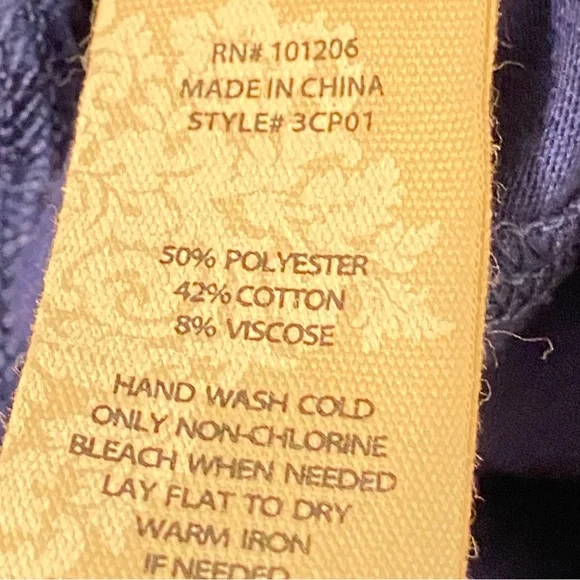 Soft Surroundings Blue 3/4 Sleeve V-neck Tunic Top size Petite Small - Picture 11 of 11